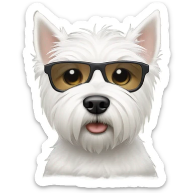 west highland terrier covering eyes sticker