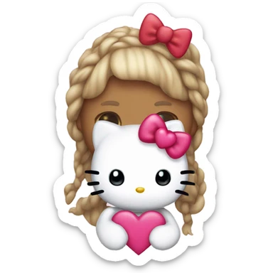 hello kitty with heart sticker