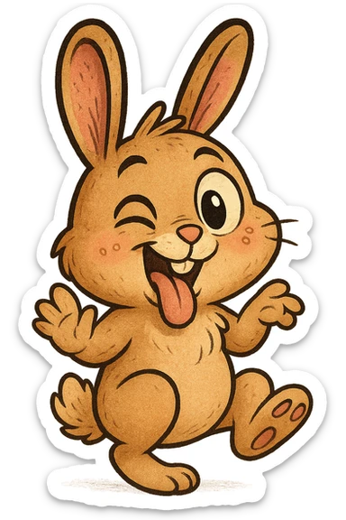 A cute and funny rabbit in bufo style sticker