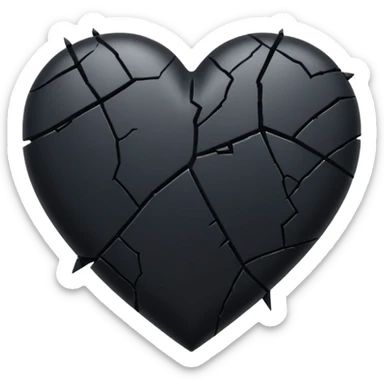 Black heart broken sticker