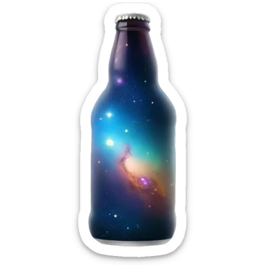 Beer full of galaxy nebula sticker