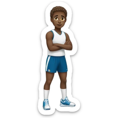 white young Athlete full body sticker