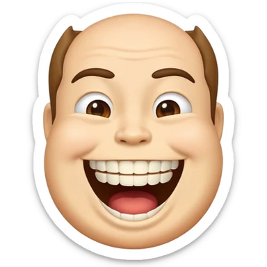 emoji with double chin and buck teeth sticker