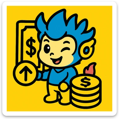 An icon with yellow tone, meaning Finance, request to pay, style like the reference image, use the mascot sticker