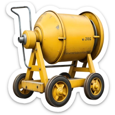 yellow portable cement mixer sticker
