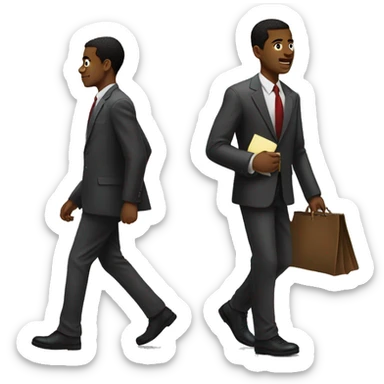 Young black men walking to bank to take out money sticker