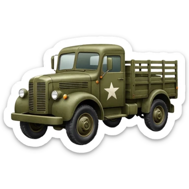 a simplistic rendition of a 1940s military truck sticker