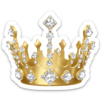 dainty gold crown diamond crown tiara crystal sticker