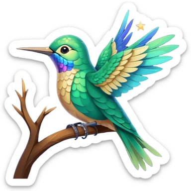 Colibrí with stars sticker