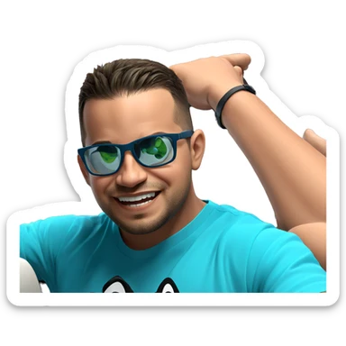 smiling boy in car interior sticker