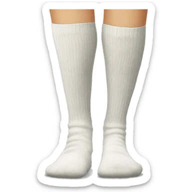 White Hairy legs with white stinky dirty crew socks . Bottom of socks visible  sticker