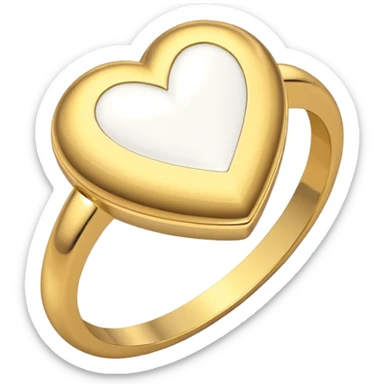 Gold ring with white heart center  sticker