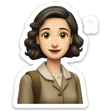 anne frank at the train station sticker