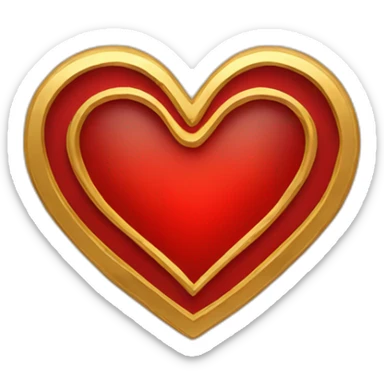 Gold and red heart frame sticker