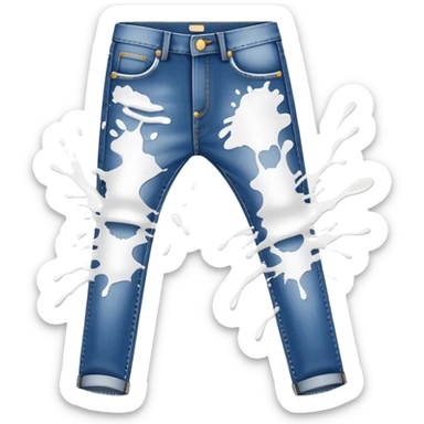 (white paint splatter) on jeans lap sticker
