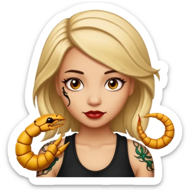 Girl with tattoo, Scorpion zodiac sign. sticker