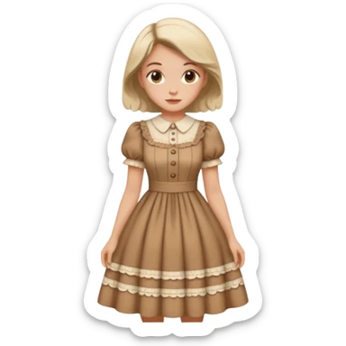 Cottagecore style realistic highly detailed with vintage material dress sticker