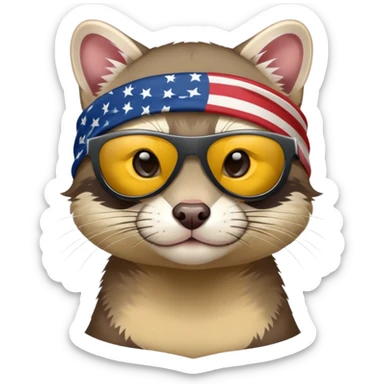 These two animals look like they run the streets — ferret and wildcat, dripped out in shades and bandanas sticker