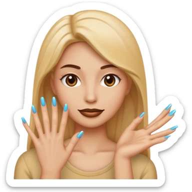A normal human emoji with nails sticker