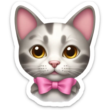 Cat with a pink bow  sticker