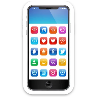 smartphone with a colorful app grid sticker