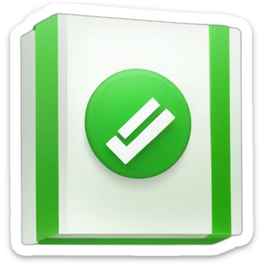 a green checkbox with a white check mark sticker