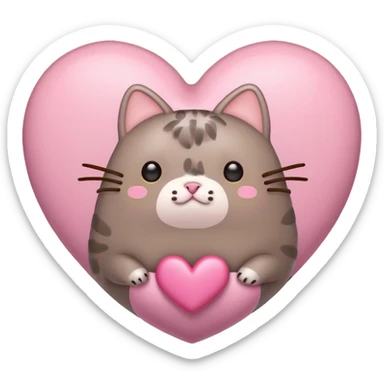 pusheen heart Pink cute sticker