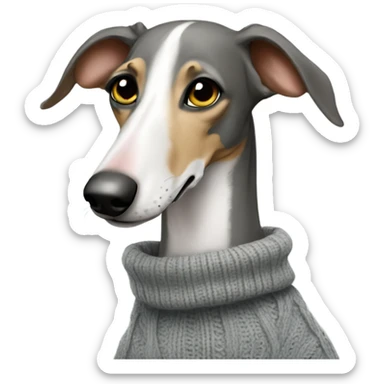 A galgo with sweater  sticker