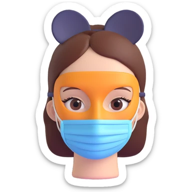 face with beauty mask sticker