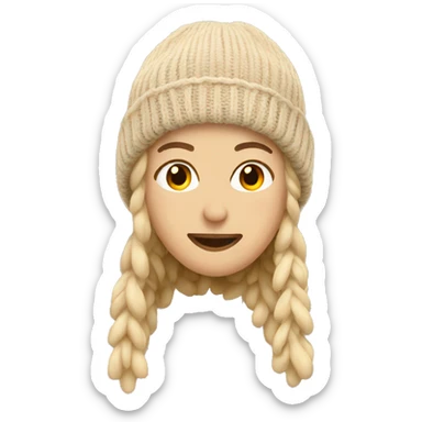 beige winter beanie sticker