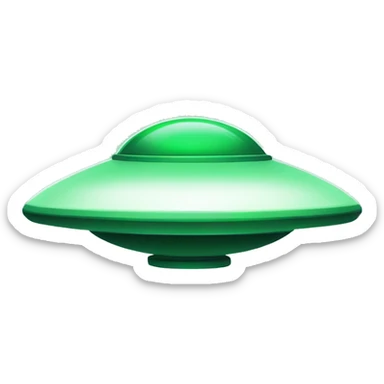 Green and white ufo’s flying above  sticker
