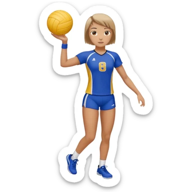 volleyball short hair girl full body sticker