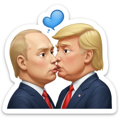 trump-and-putin-kissing passionately ,  sticker