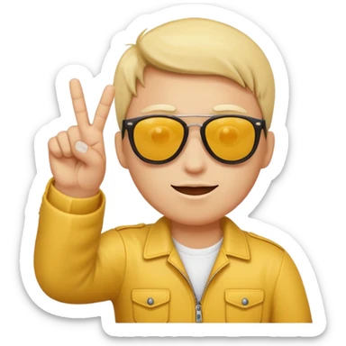 Emoji putting sunglasses down while flipping u off sticker