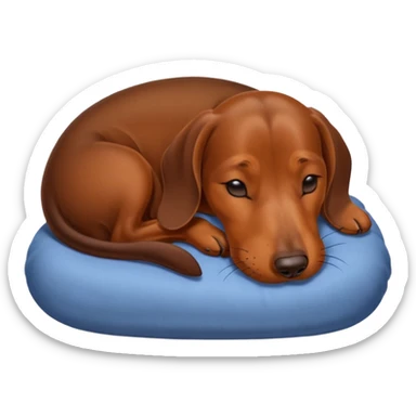 Perrito salchicha marrón duerme sticker