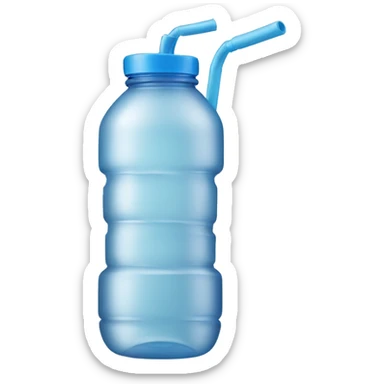 Water bottle with handle and straw sticker