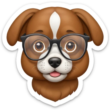 Dog with glasses  sticker