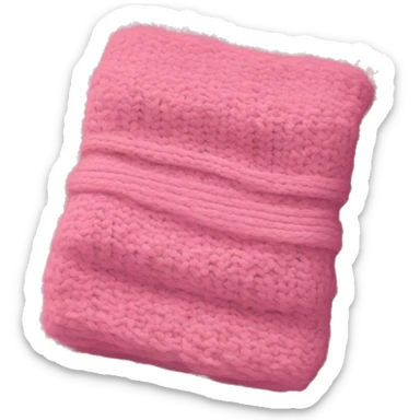 Folded knitted pink blanket sticker
