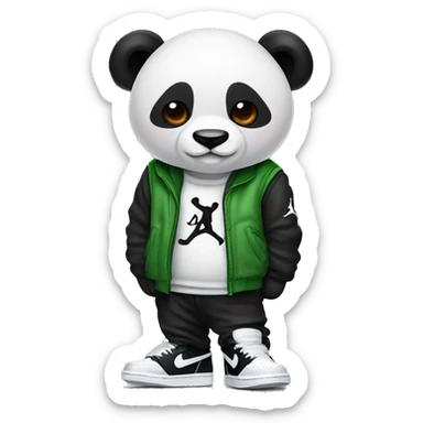 Panda wearing air jordan 1 sticker