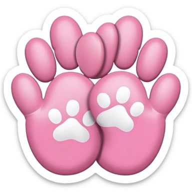 two puppy paws with a white heart on the pad sticker