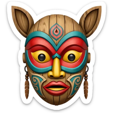 tribal mask sticker