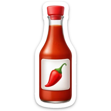 A single bottle of spicy sauce, keep it plain no branding or text sticker
