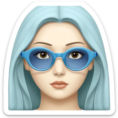 O data cu parul saten ,ochii griji-albastrii ,ochelari și codițe de pisica ..și langa o pisicuță alba pufoasa ,cu ochii verzi și o a doua pisica siameza pufoasa cu capul maro -negru și coada ,restul corpului un maro deschis spre alb  , ochii albaștrii  sticker