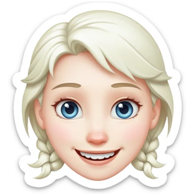 Freezing face with a smile sticker