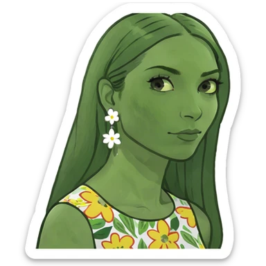 Mujer de pelo lacio sticker