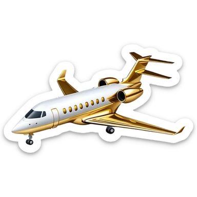 Gold private jet sticker