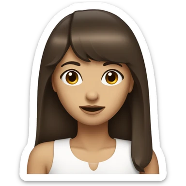 femme brune avec une frange  sticker