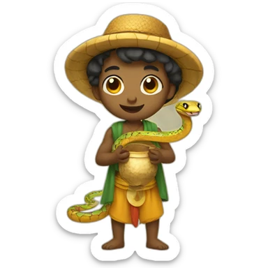 cute snake charmer sticker