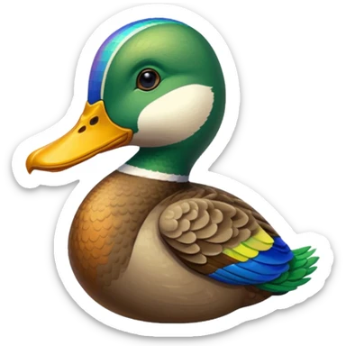 Mallard duck, pixel art sticker