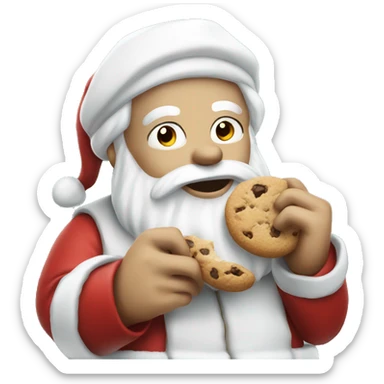 White Santa eating cookies  sticker